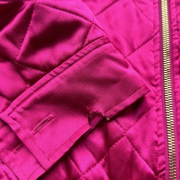St. John Sport Quilted Reversible 100% Silk Hot Pink Jcket Barbiecore size M